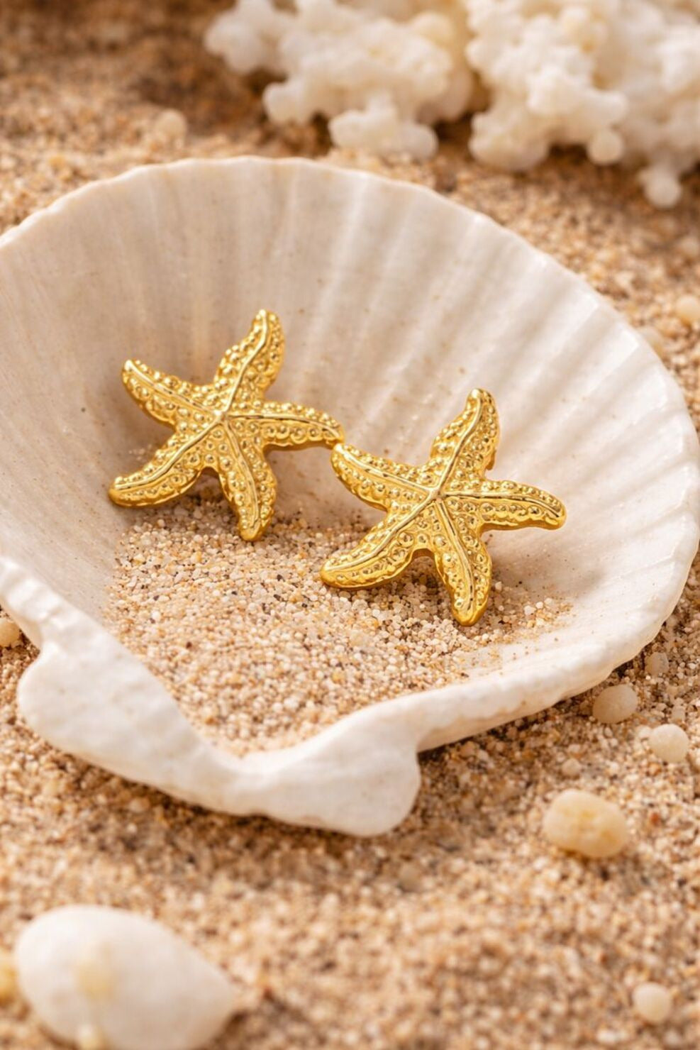 Golden Starfish Stud Earrings – Coastal Luxe Edit