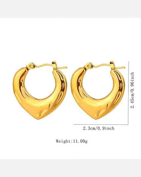 Golden Heart Hoop Earrings – Sculpted Luxe