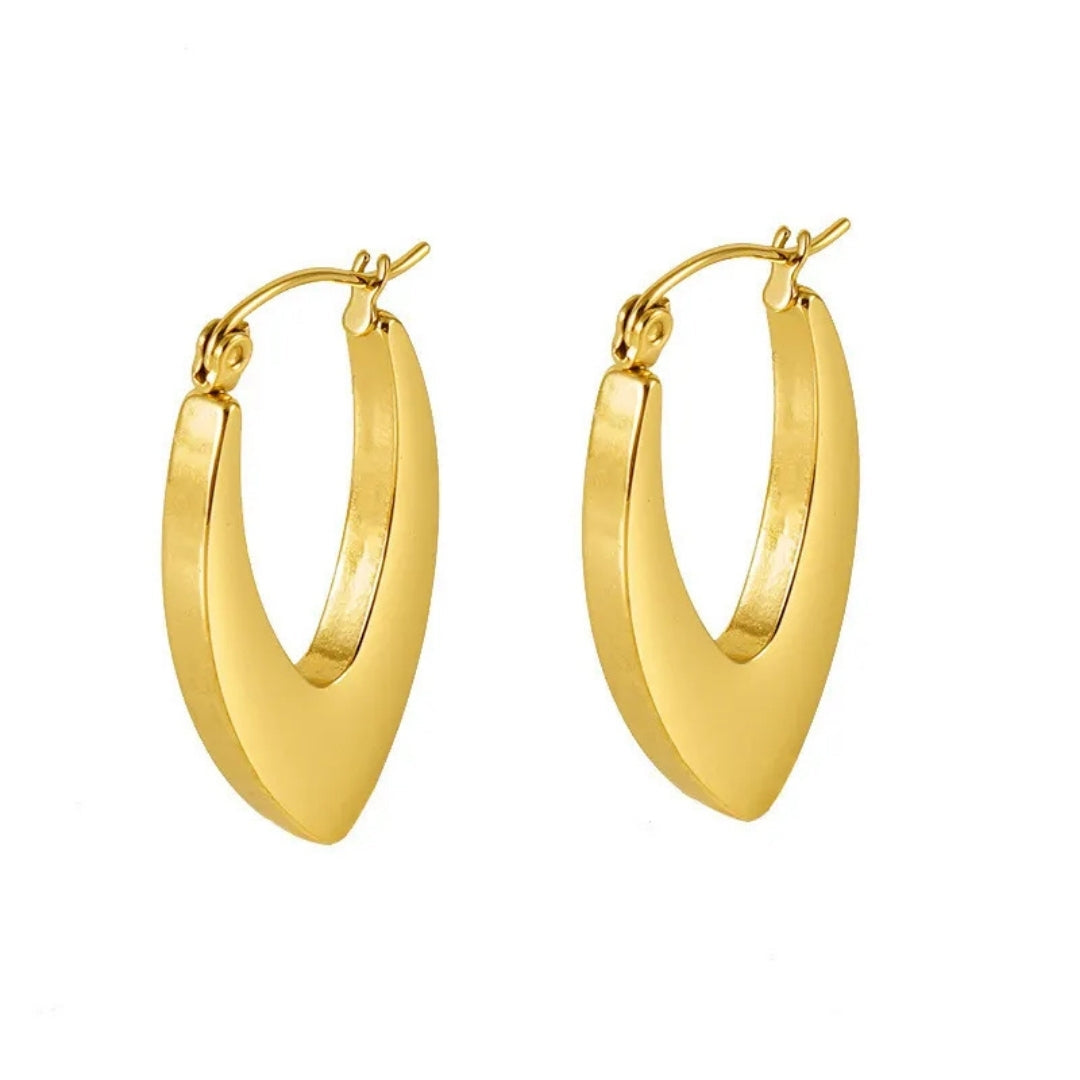 Golden Marquise Hoop Earrings – Modern Luxe