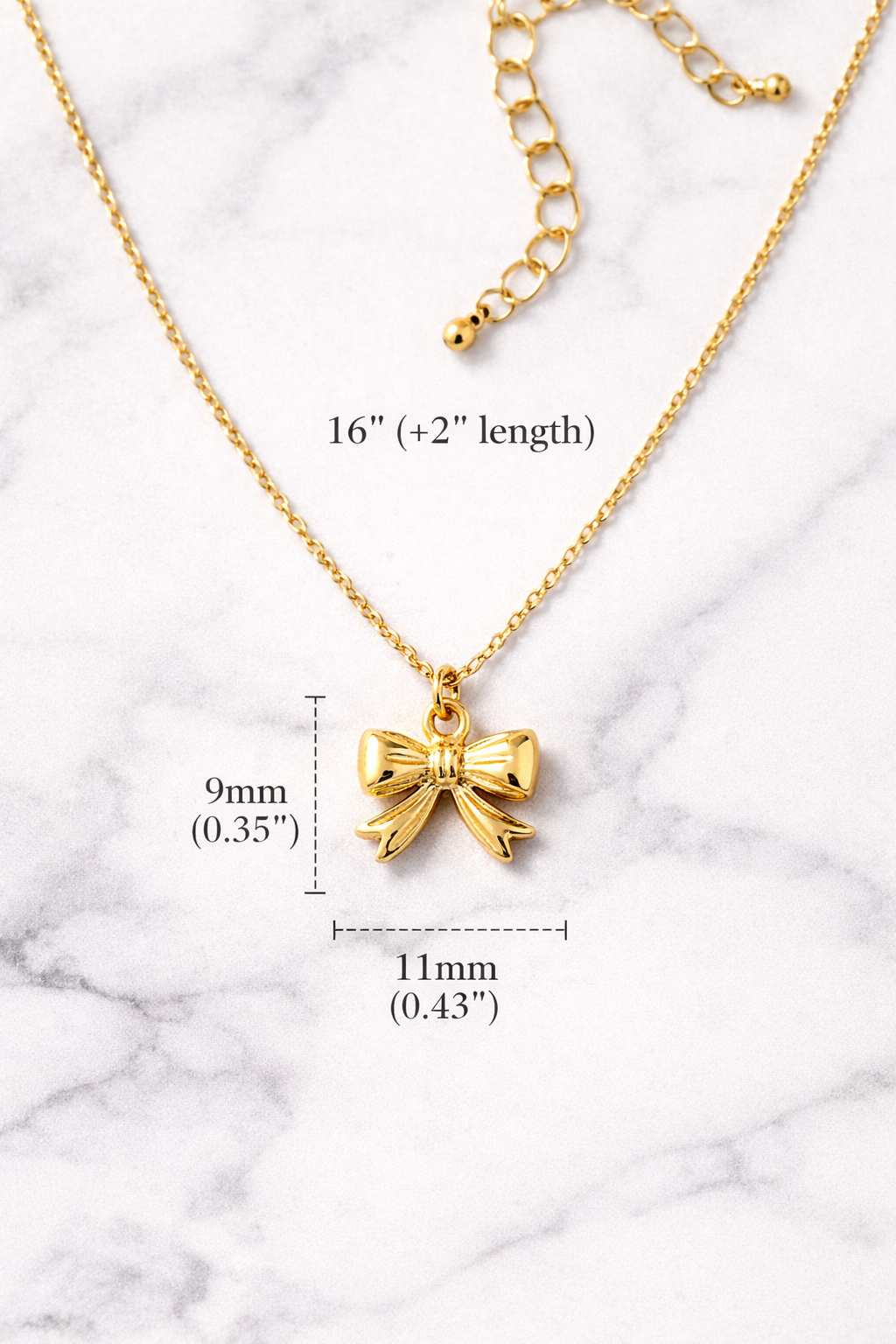 MODFUSE Luxe Gold Bow Pendant Necklace