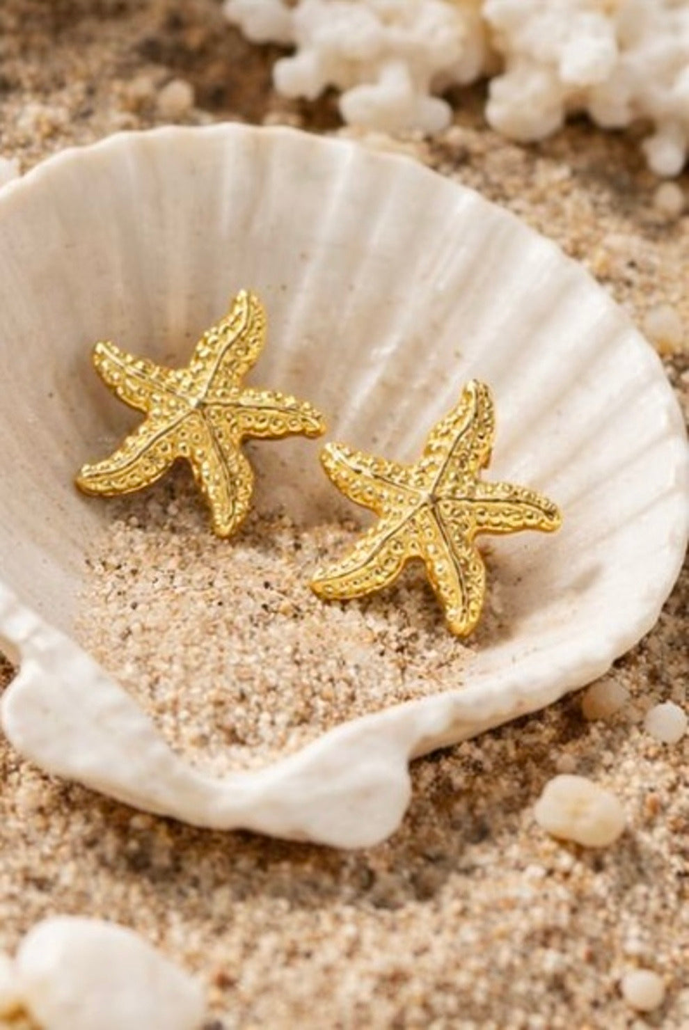 Golden Starfish Stud Earrings – Coastal Luxe Edit