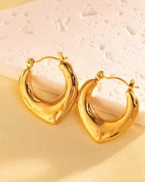 Golden Heart Hoop Earrings – Sculpted Luxe