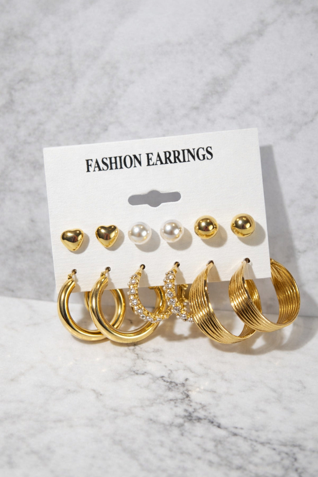 Gold Everyday Earring Combo Set (6 Pairs)