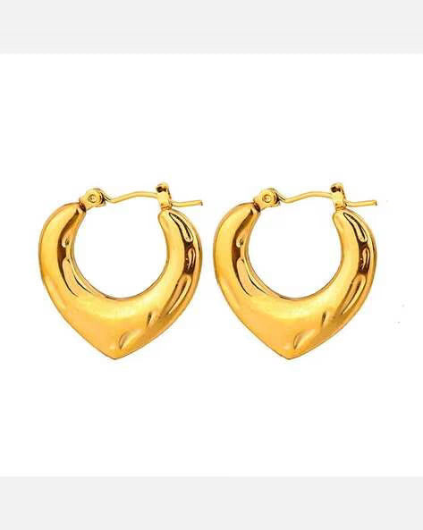 Golden Heart Hoop Earrings – Sculpted Luxe