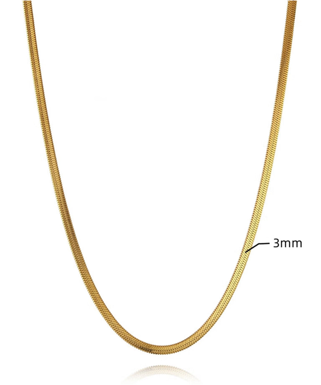 MODFUSE Luxe Flat Snake Chain Necklace – Gold Finish