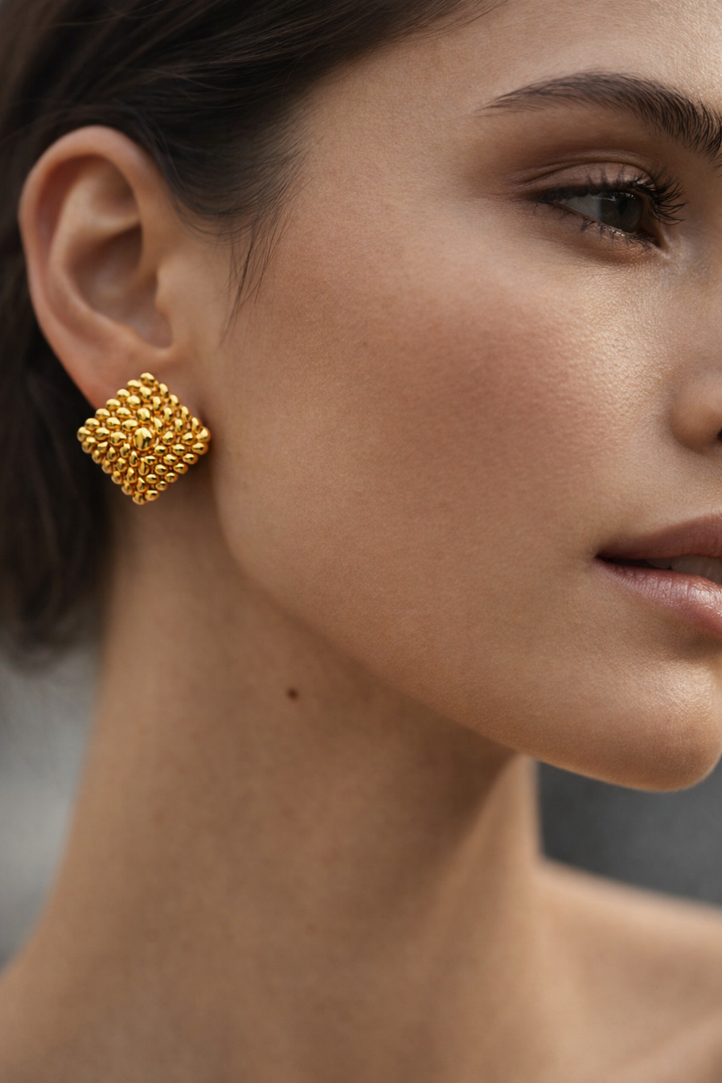 Auric Grid Textured Stud Earrings