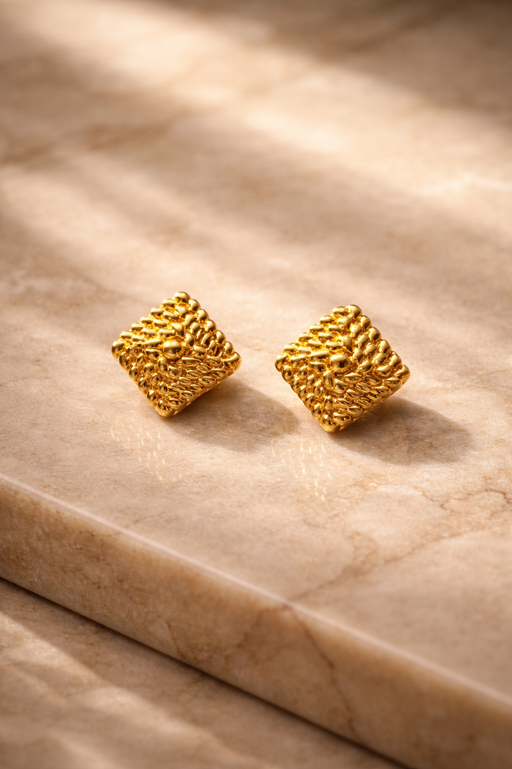 Auric Grid Textured Stud Earrings