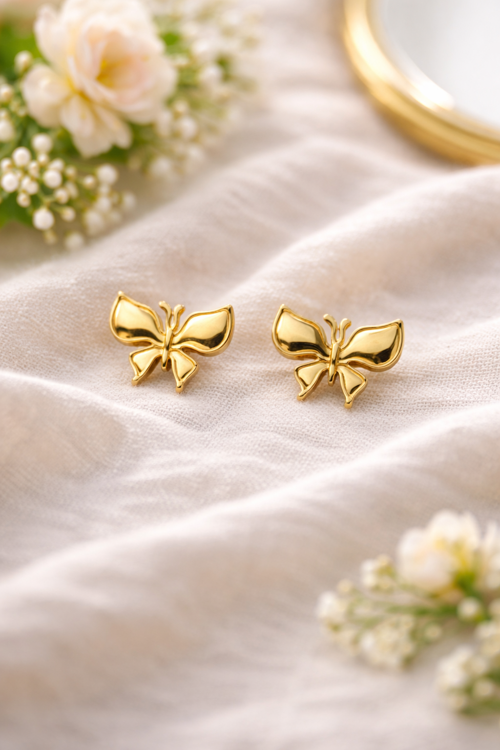 Minimalist Gold Bow Stud Earrings