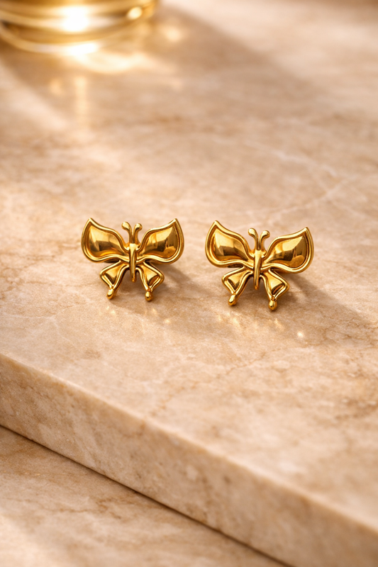 Minimalist Gold Bow Stud Earrings