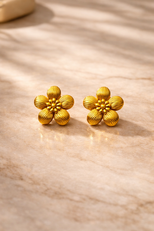 Golden Bloom Stud Earrings