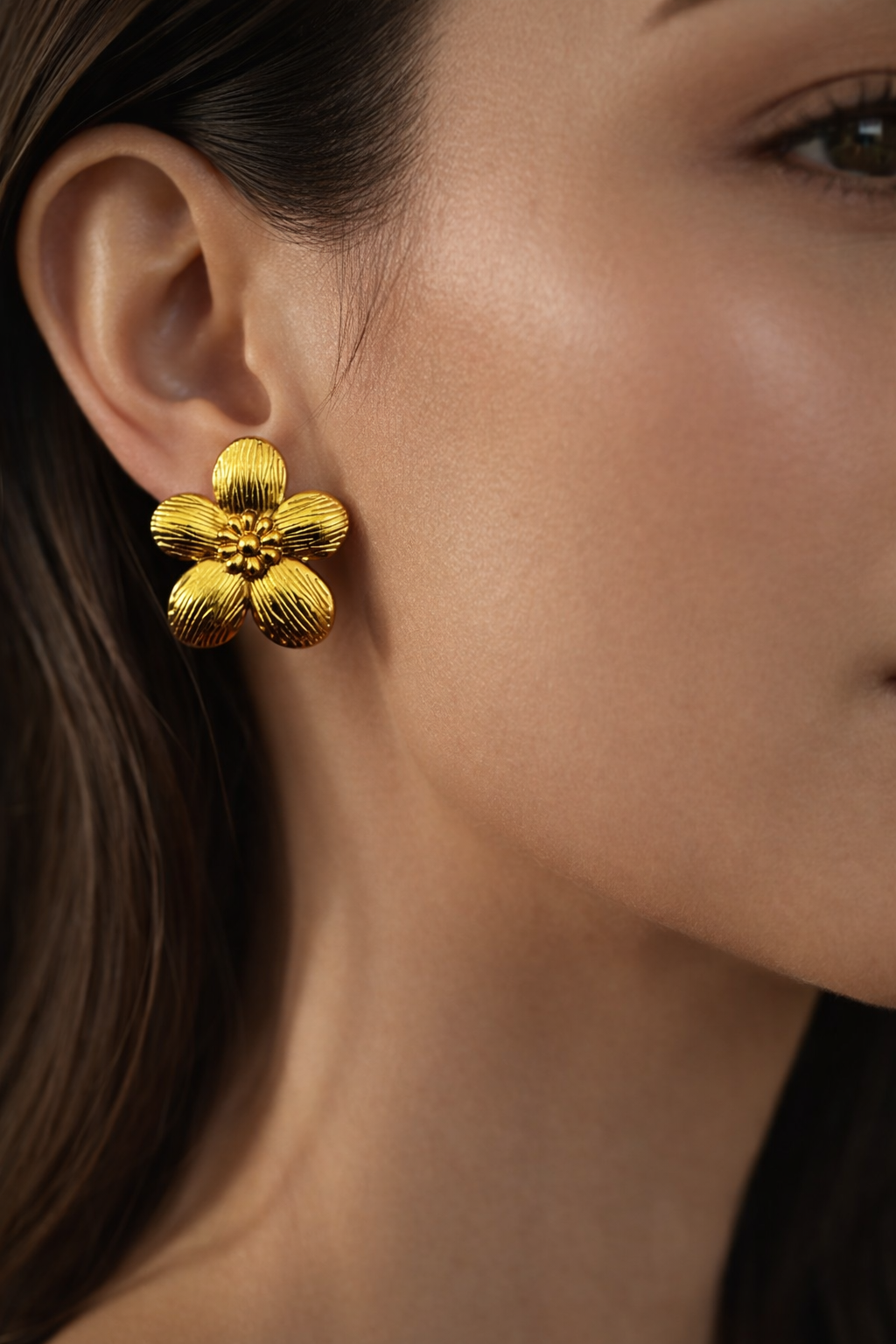 Golden Bloom Stud Earrings