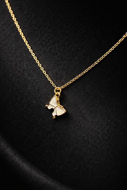 MODFUSE Butterfly Charm Pendant Necklace – Gold Finish
