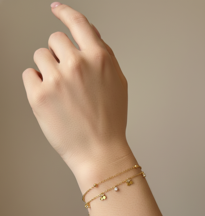 Modfuse Flora Grace Double Chain Bracelet